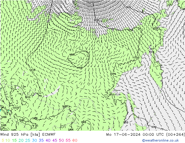 Wind 925 hPa ECMWF ma 17.06.2024 00 UTC