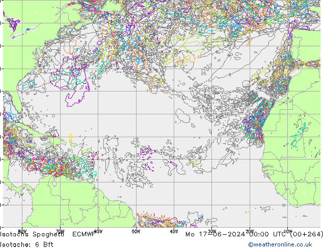 Isotachs Spaghetti ECMWF Seg 17.06.2024 00 UTC