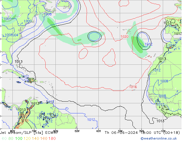 джет/приземное давление ECMWF чт 06.06.2024 18 UTC