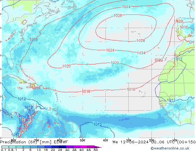 Nied. akkumuliert (6Std) ECMWF Mi 12.06.2024 06 UTC