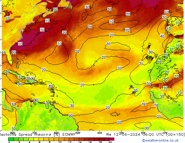 Isotachen Spread ECMWF wo 12.06.2024 06 UTC