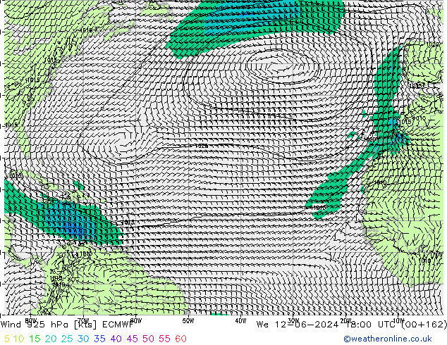 Vent 925 hPa ECMWF mer 12.06.2024 18 UTC