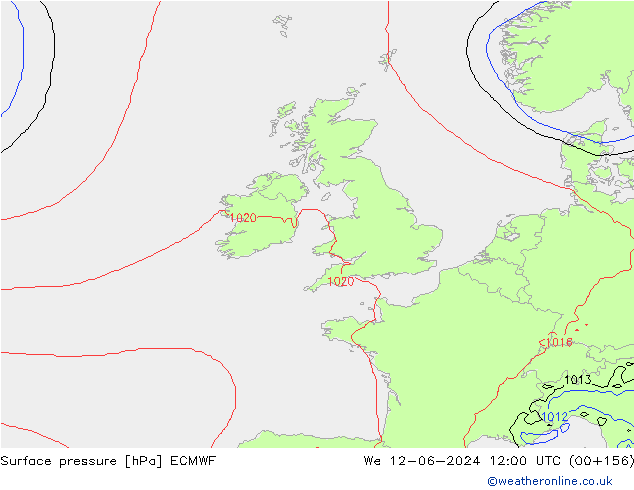 pressão do solo ECMWF Qua 12.06.2024 12 UTC