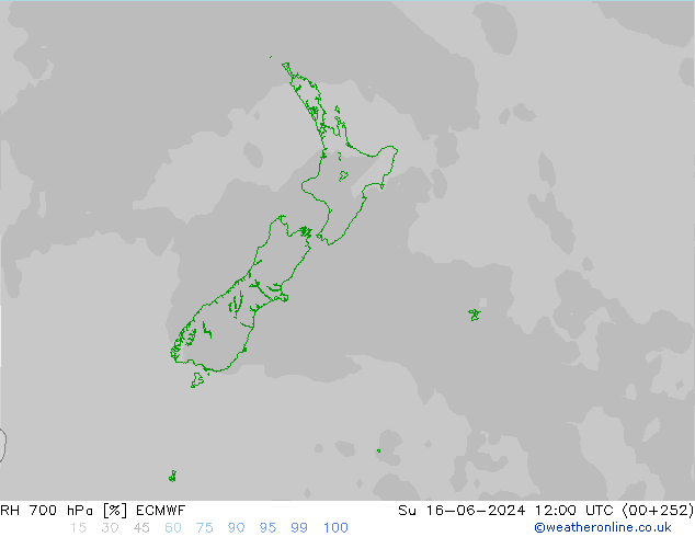 RH 700 hPa ECMWF Su 16.06.2024 12 UTC