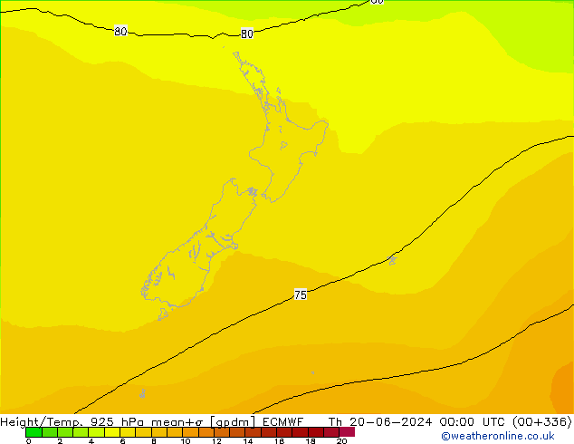 Height/Temp. 925 hPa ECMWF Th 20.06.2024 00 UTC