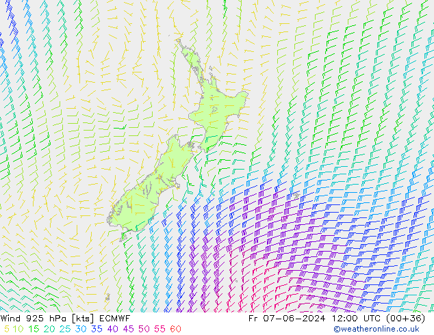 Wind 925 hPa ECMWF Fr 07.06.2024 12 UTC