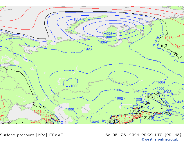 Yer basıncı ECMWF Cts 08.06.2024 00 UTC