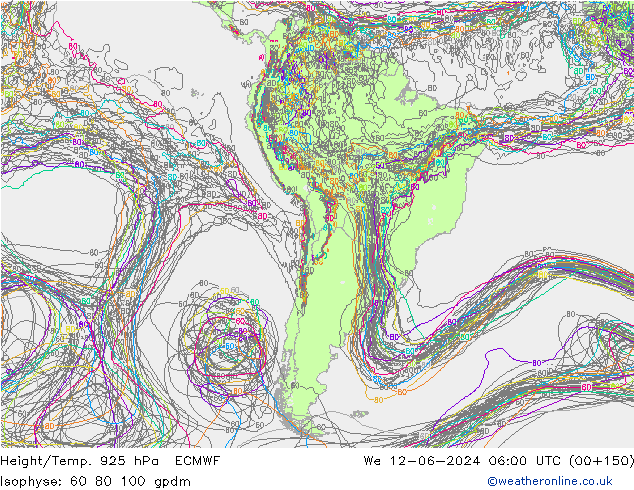 Yükseklik/Sıc. 925 hPa ECMWF Çar 12.06.2024 06 UTC