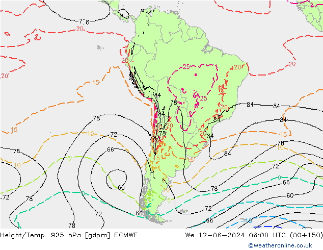 Height/Temp. 925 hPa ECMWF  12.06.2024 06 UTC