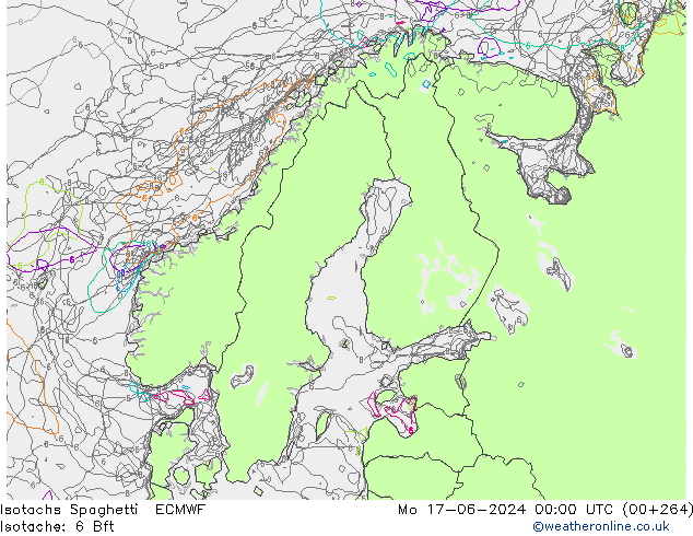 Isotachs Spaghetti ECMWF Seg 17.06.2024 00 UTC