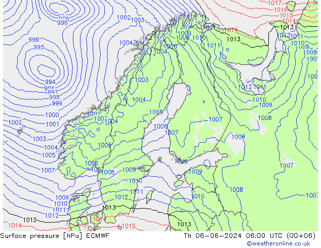 Yer basıncı ECMWF Per 06.06.2024 06 UTC