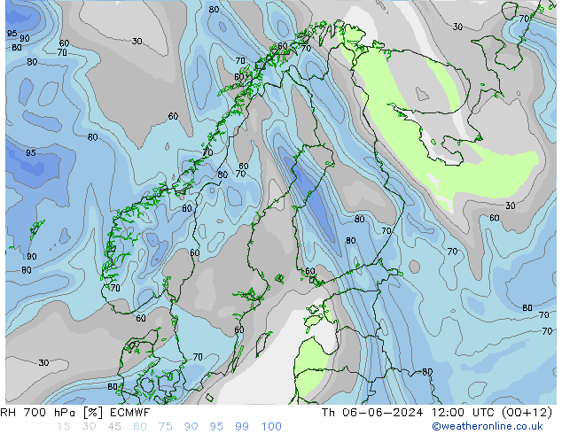 RH 700 hPa ECMWF Do 06.06.2024 12 UTC