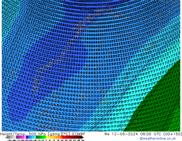Height/Temp. 500 hPa ECMWF  12.06.2024 06 UTC