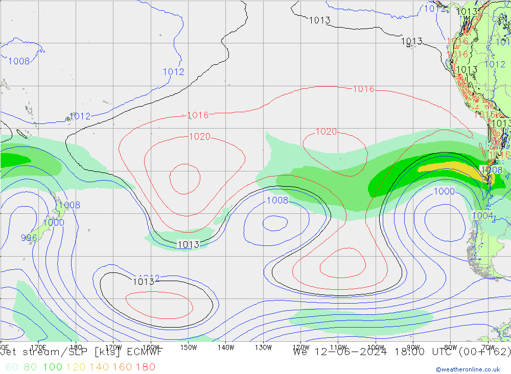 Jet Akımları/SLP ECMWF Çar 12.06.2024 18 UTC