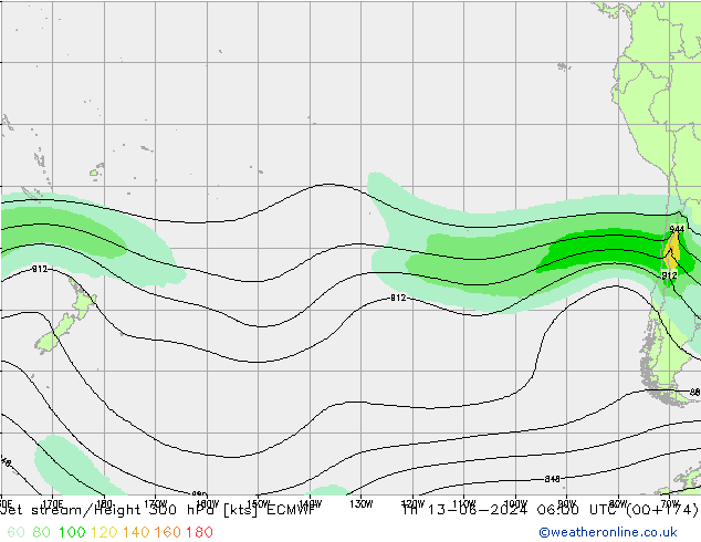 Corriente en chorro ECMWF jue 13.06.2024 06 UTC