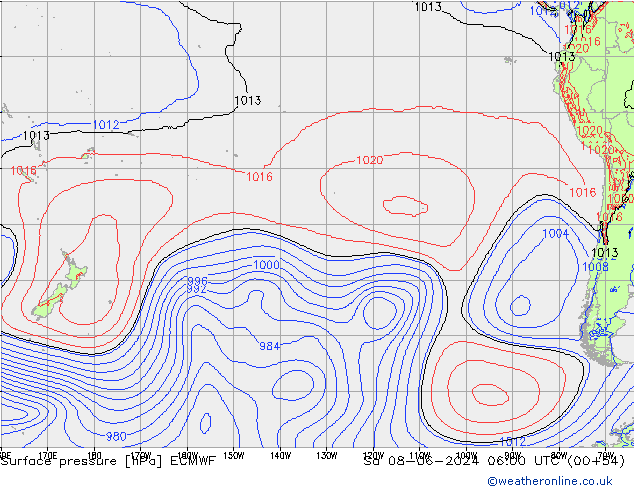 Yer basıncı ECMWF Cts 08.06.2024 06 UTC