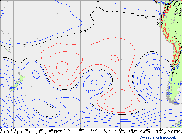 Luchtdruk (Grond) ECMWF wo 12.06.2024 06 UTC