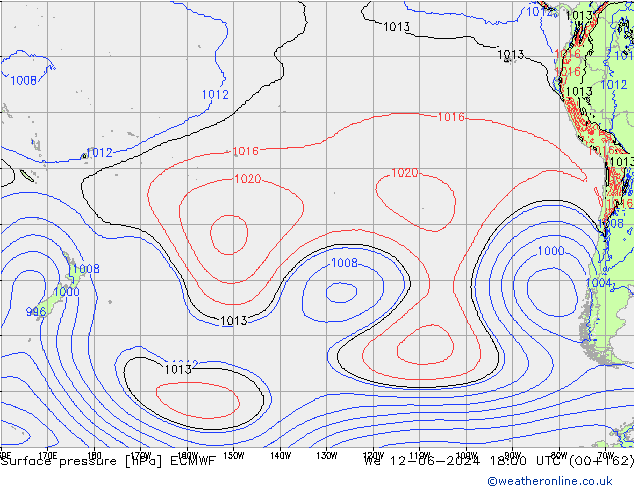 Yer basıncı ECMWF Çar 12.06.2024 18 UTC