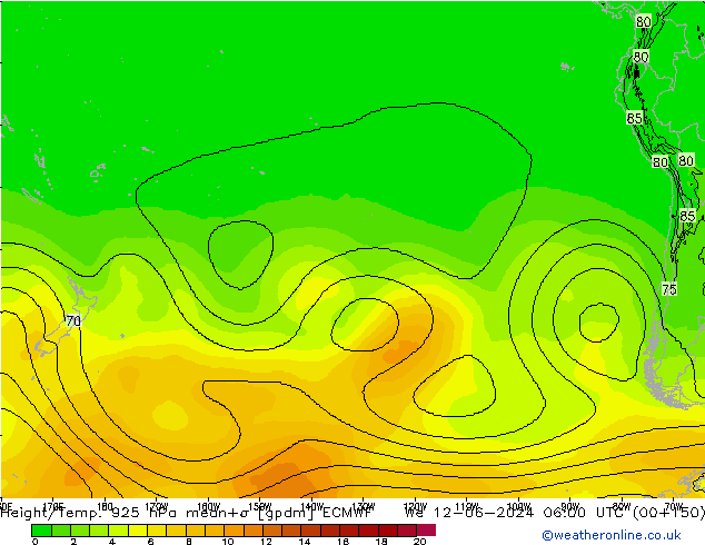 Height/Temp. 925 hPa ECMWF mer 12.06.2024 06 UTC