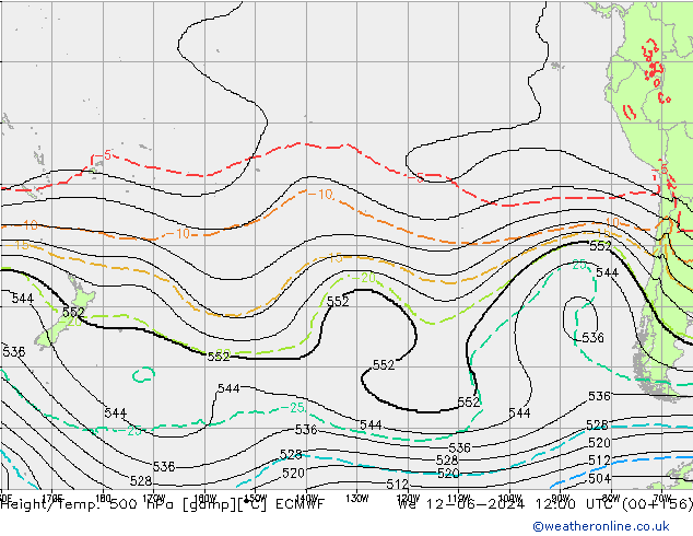 Géop./Temp. 500 hPa ECMWF mer 12.06.2024 12 UTC