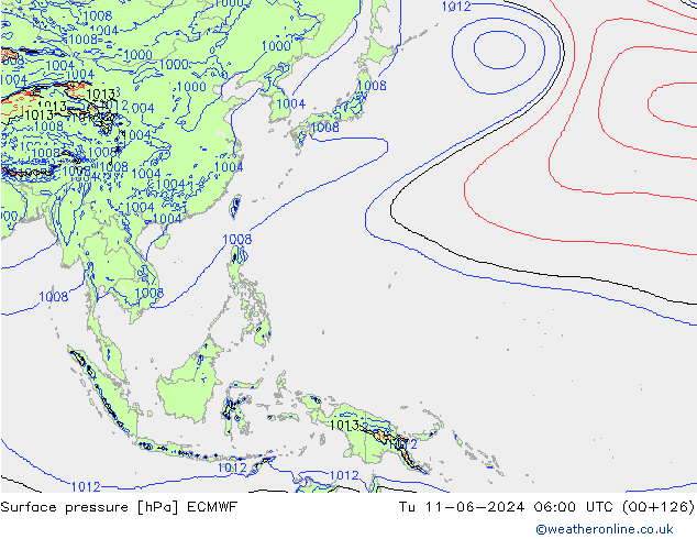 pression de l'air ECMWF mar 11.06.2024 06 UTC