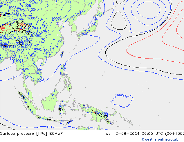 ciśnienie ECMWF śro. 12.06.2024 06 UTC