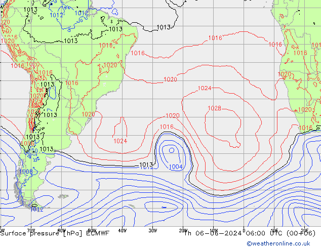 pression de l'air ECMWF jeu 06.06.2024 06 UTC