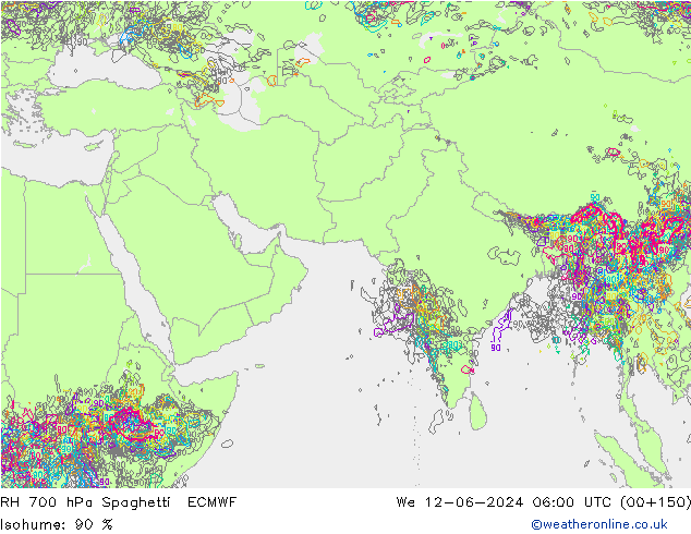 RV 700 hPa Spaghetti ECMWF wo 12.06.2024 06 UTC