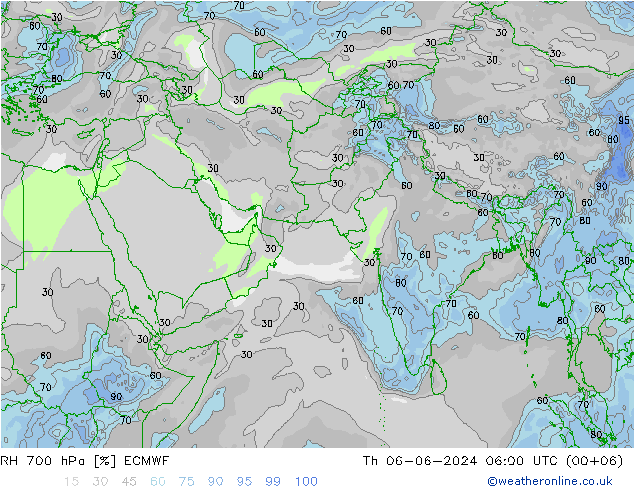 RV 700 hPa ECMWF do 06.06.2024 06 UTC