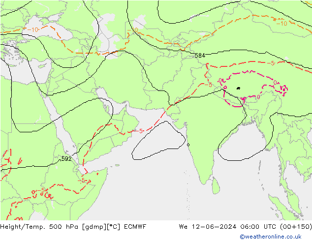 Hoogte/Temp. 500 hPa ECMWF wo 12.06.2024 06 UTC