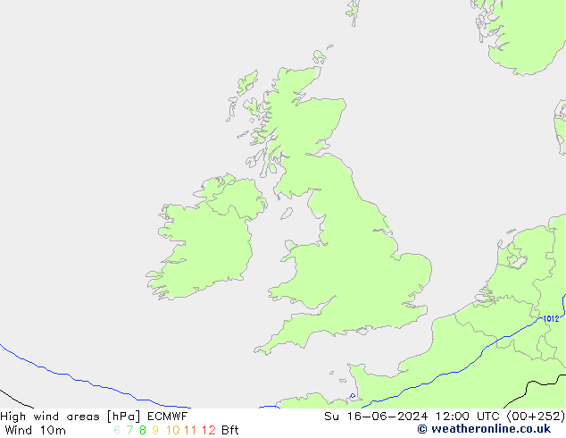 High wind areas ECMWF dom 16.06.2024 12 UTC
