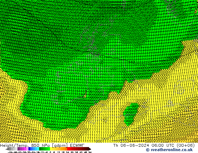 Height/Temp. 850 hPa ECMWF Qui 06.06.2024 06 UTC