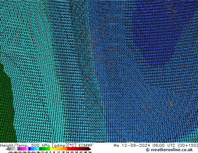 Height/Temp. 500 hPa ECMWF We 12.06.2024 06 UTC