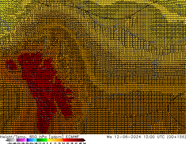 Height/Temp. 850 hPa ECMWF Mi 12.06.2024 12 UTC