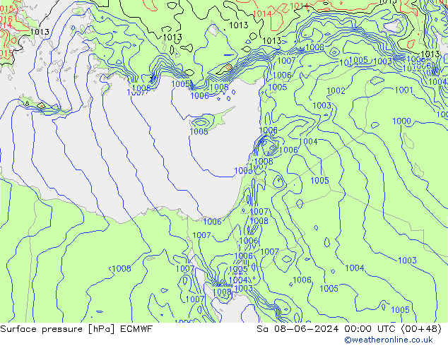 ciśnienie ECMWF so. 08.06.2024 00 UTC