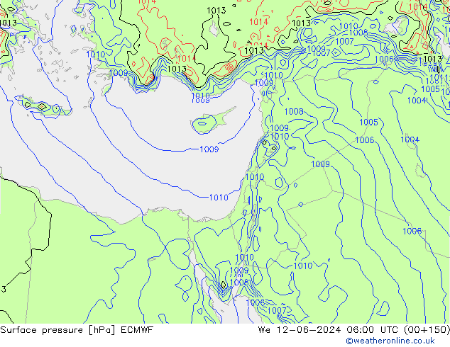 pressão do solo ECMWF Qua 12.06.2024 06 UTC