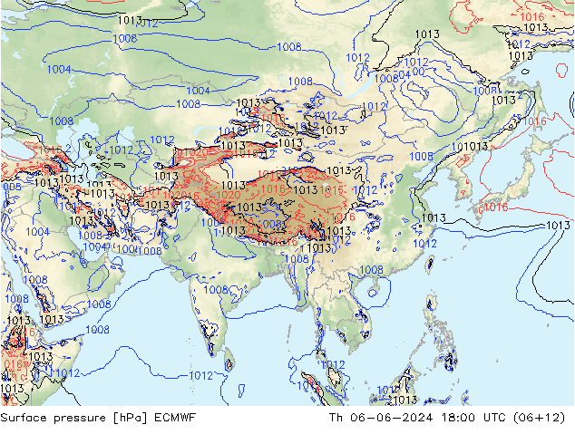 Yer basıncı ECMWF Per 06.06.2024 18 UTC