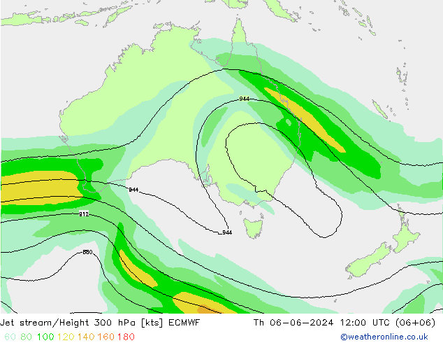 Jet stream ECMWF Qui 06.06.2024 12 UTC