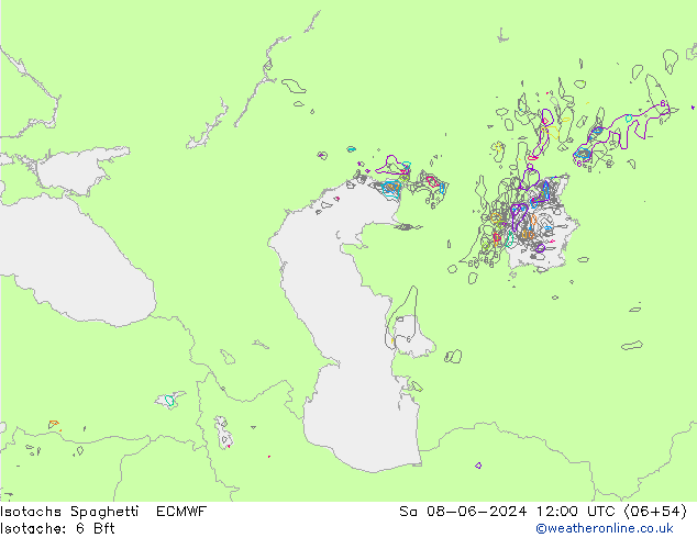 Isotachs Spaghetti ECMWF Sáb 08.06.2024 12 UTC