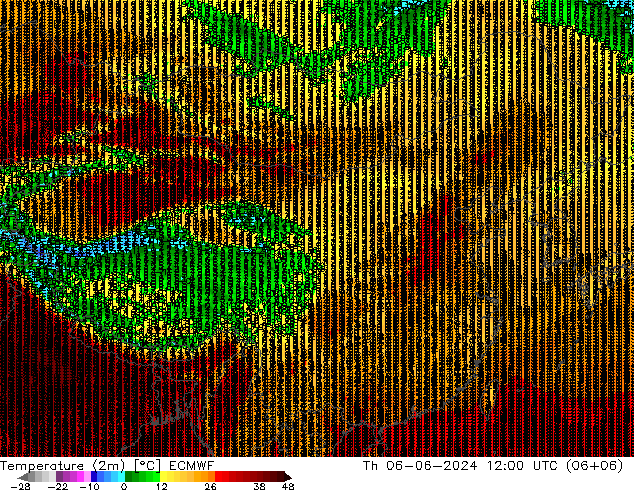 温度图 ECMWF 星期四 06.06.2024 12 UTC