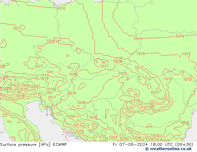 Yer basıncı ECMWF Cu 07.06.2024 18 UTC