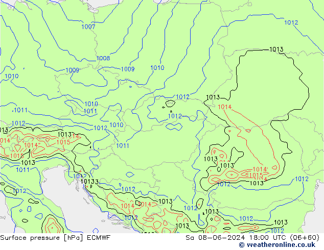 Luchtdruk (Grond) ECMWF za 08.06.2024 18 UTC