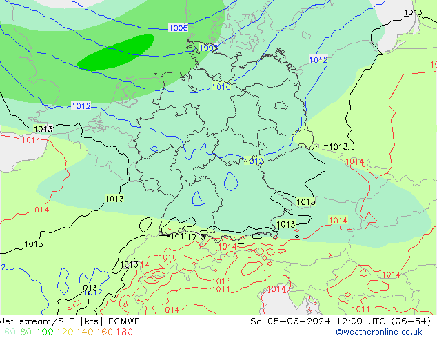 Courant-jet ECMWF sam 08.06.2024 12 UTC