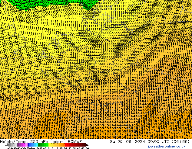 Height/Temp. 850 hPa ECMWF Ne 09.06.2024 00 UTC