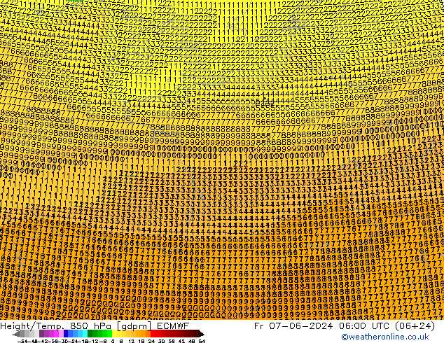 Height/Temp. 850 hPa ECMWF  07.06.2024 06 UTC