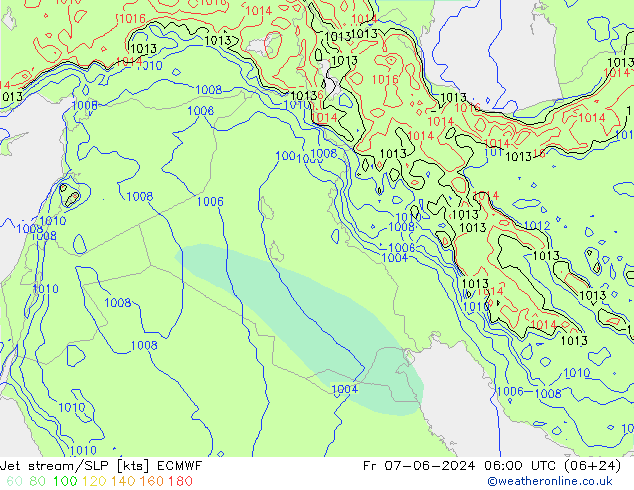 Jet stream ECMWF Sex 07.06.2024 06 UTC