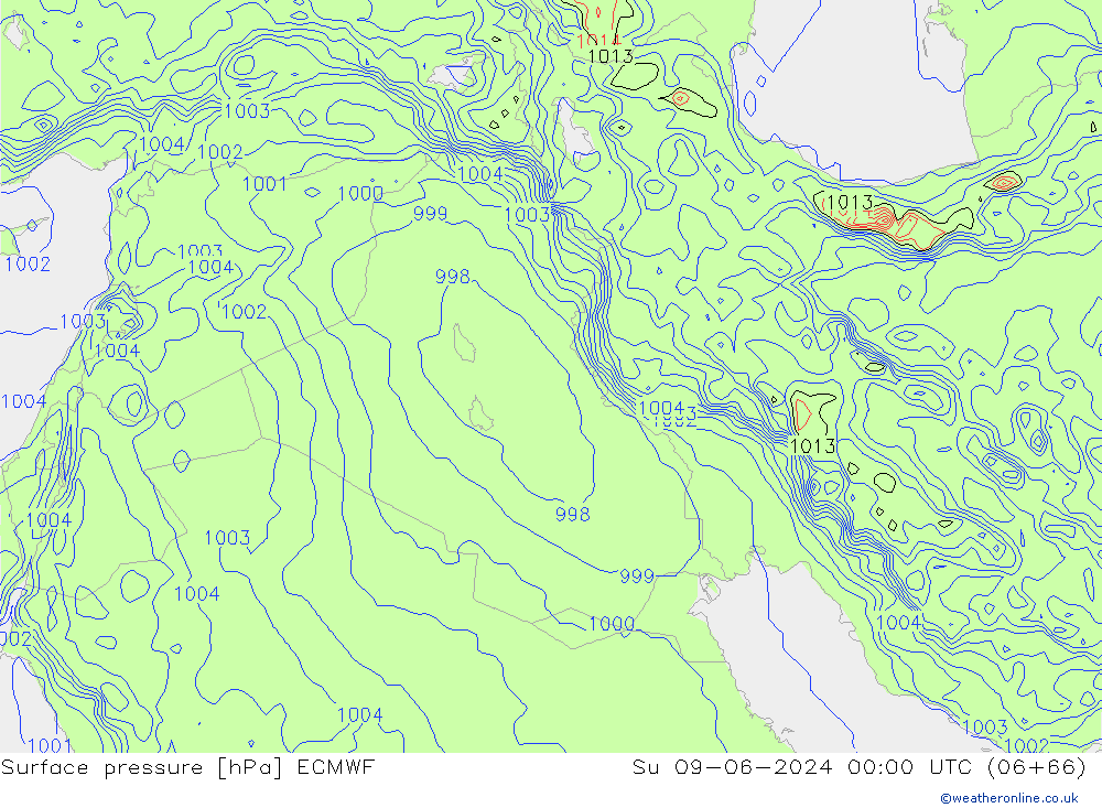 ciśnienie ECMWF nie. 09.06.2024 00 UTC