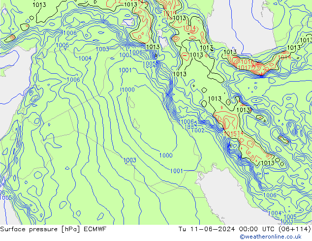 Yer basıncı ECMWF Sa 11.06.2024 00 UTC