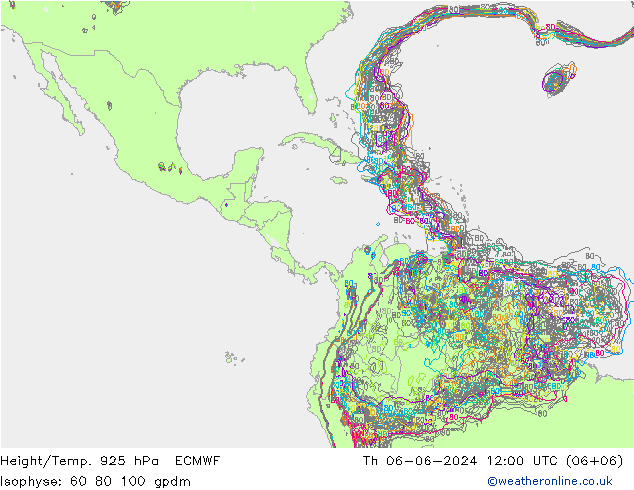 Hoogte/Temp. 925 hPa ECMWF do 06.06.2024 12 UTC