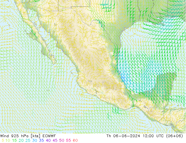 Vent 925 hPa ECMWF jeu 06.06.2024 12 UTC